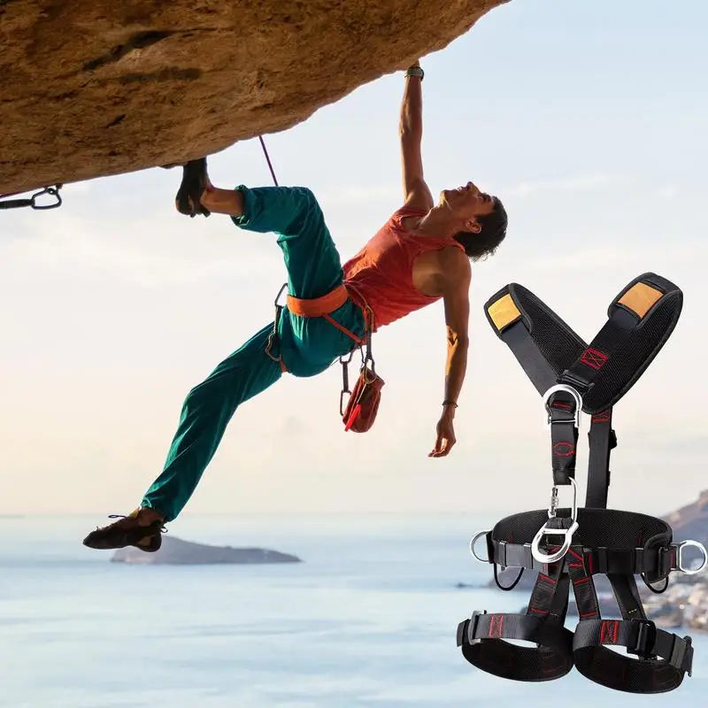 Safety Harness Fall Protection Kit Full Body Roofing Harnesses With Adjustable Buckles Detachable Rock Climbing Gear Safety Belt