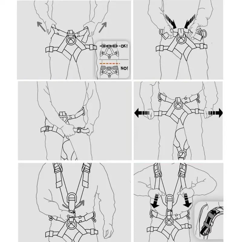 Safety Harness Fall Protection Kit Full Body Roofing Harnesses With Adjustable Buckles Detachable Rock Climbing Gear Safety Belt