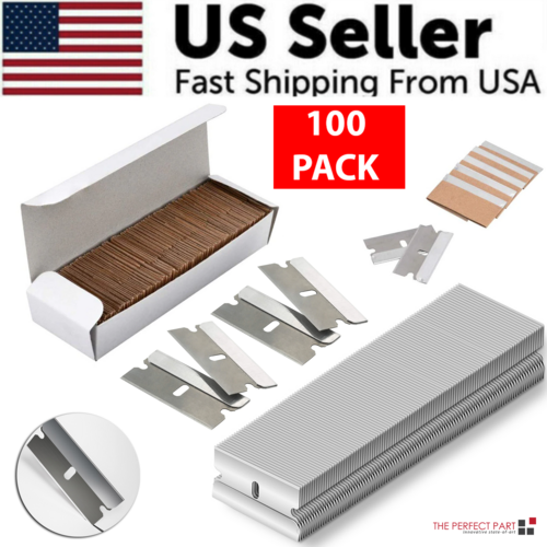 100 PCS Razor Blades Single Edge Extra Sharp Heat Treated Safety Knife