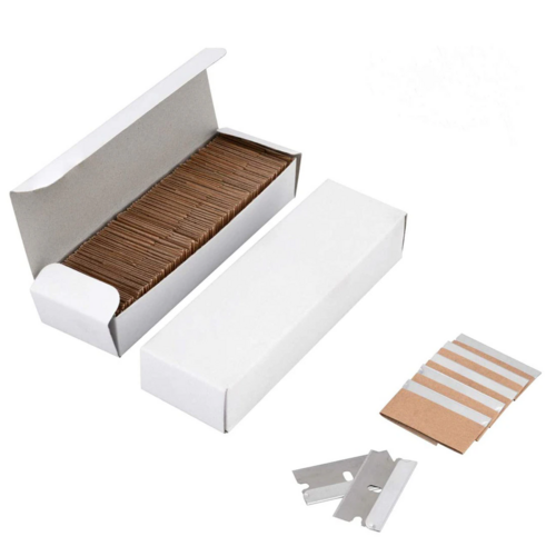 100 PCS Razor Blades Single Edge Extra Sharp Heat Treated Safety Knife