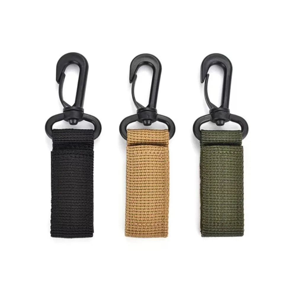 Climbing Carabiner with Nylon Webbing Sling, Safety Locking Hook for Tactical Backpacks Outdoor Gear Hanging, Keychain Accessory