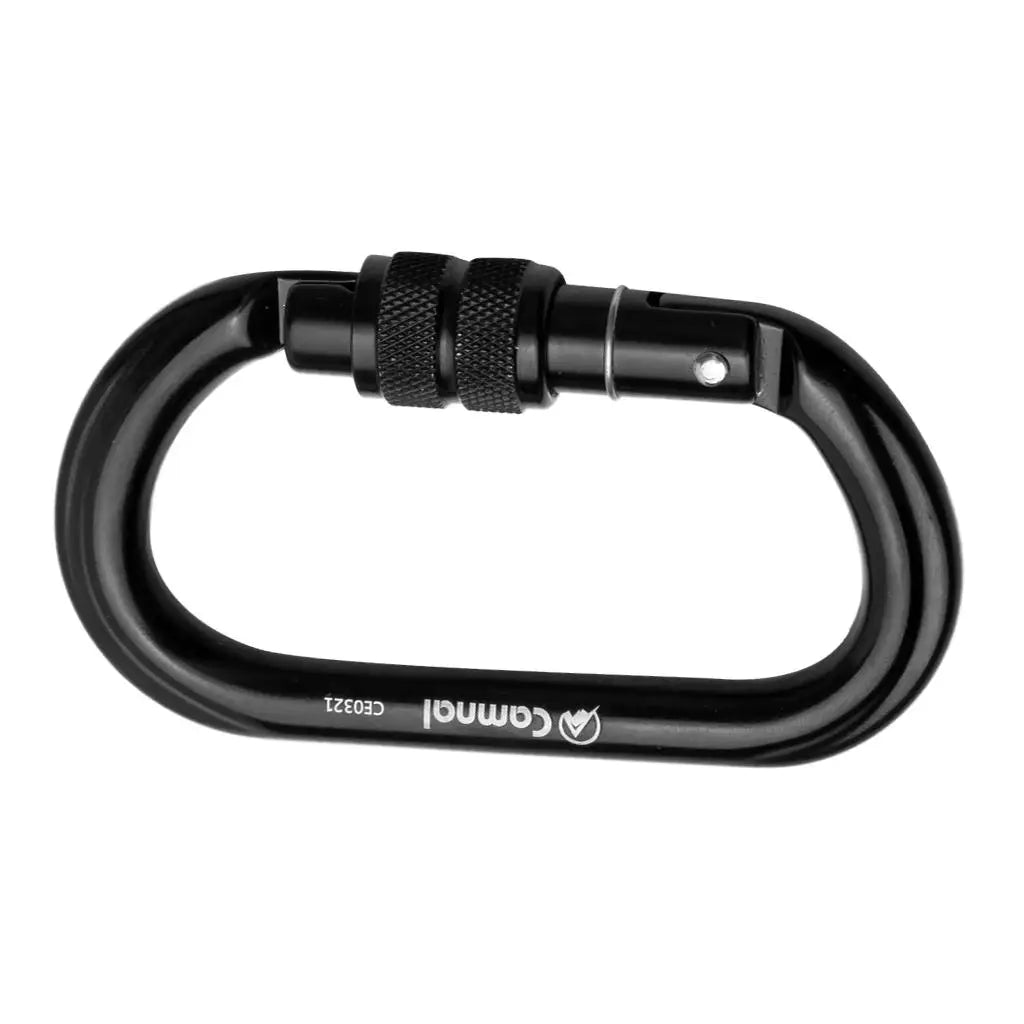 25KN Aluminum Rock Climbing Carabiner D Shape Locking Rescue Safety Hook for Mountaineering Rappelling Gear Outdoor Equipment
