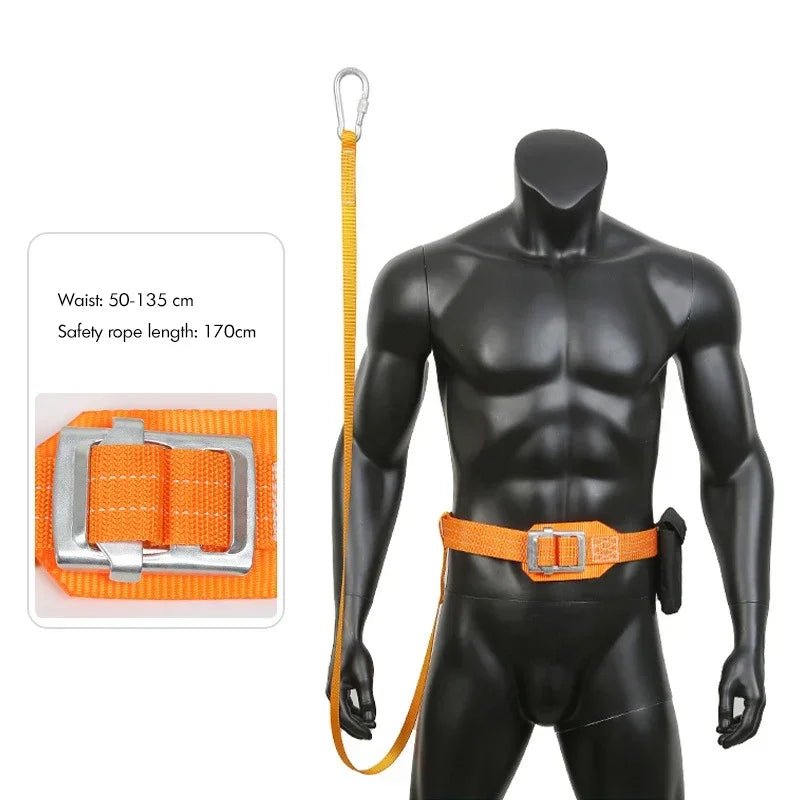 Safety Belt with Lanyard, Tree Climbing Harness Protective Gear, Adjustable Climbing Protection Belt for Body Positioning