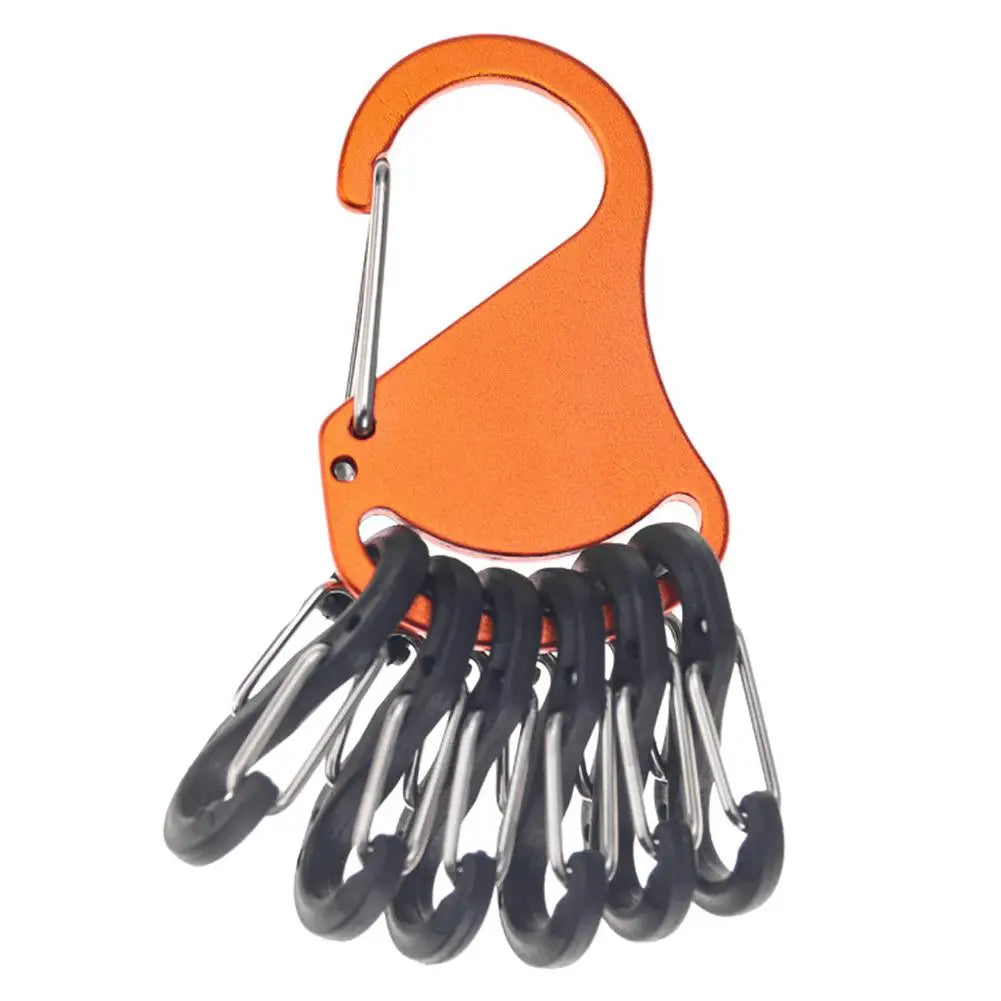 S Shape Carabiner, Double Gate 8 Figure Descender Rock Climbing Carabiner for Camping Hiking Backpack Gear, Outdoor Safety Snap