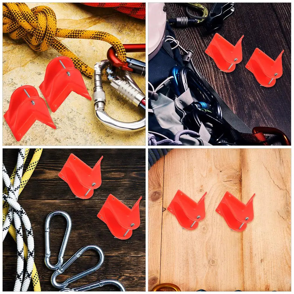 3pcs Safety Rope Protector Red Climbing Accessories Rope Edge Guard Mountaineering Gear Outdoor Rope Device Portable
