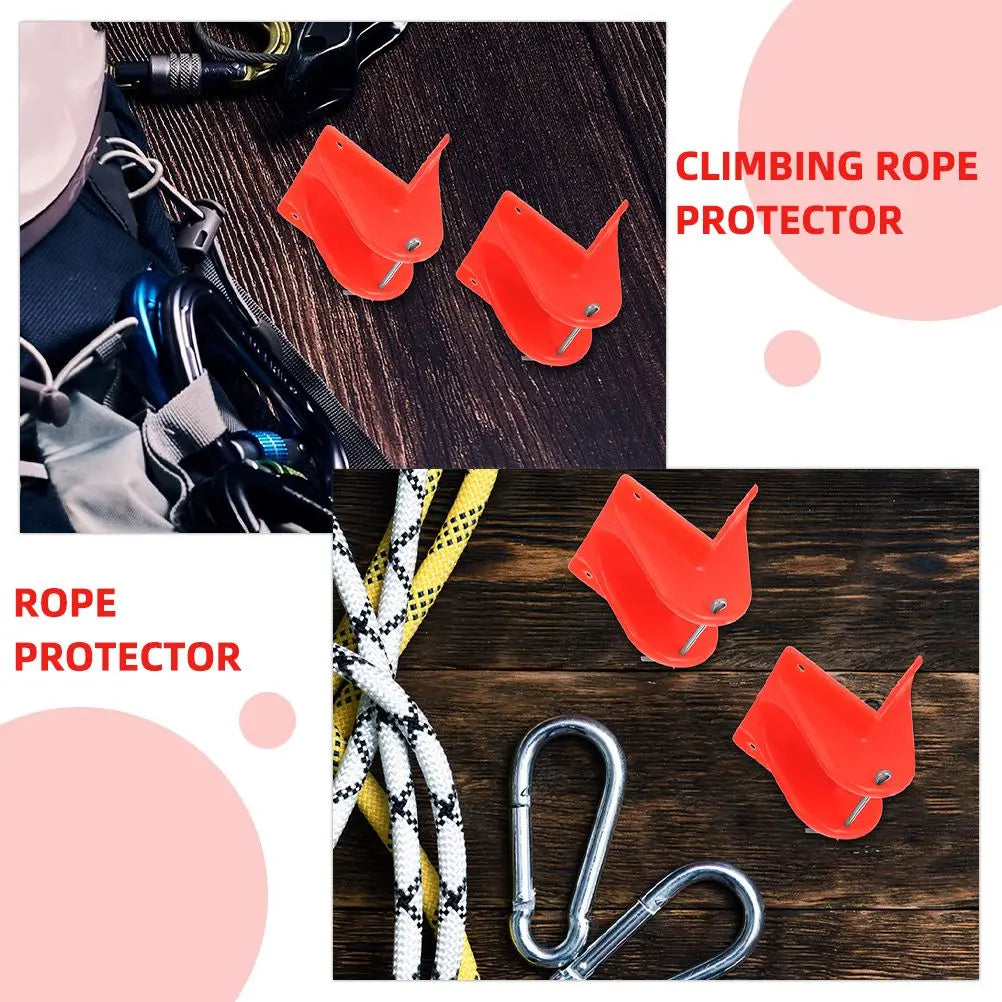 3pcs Safety Rope Protector Red Climbing Accessories Rope Edge Guard Mountaineering Gear Outdoor Rope Device Portable