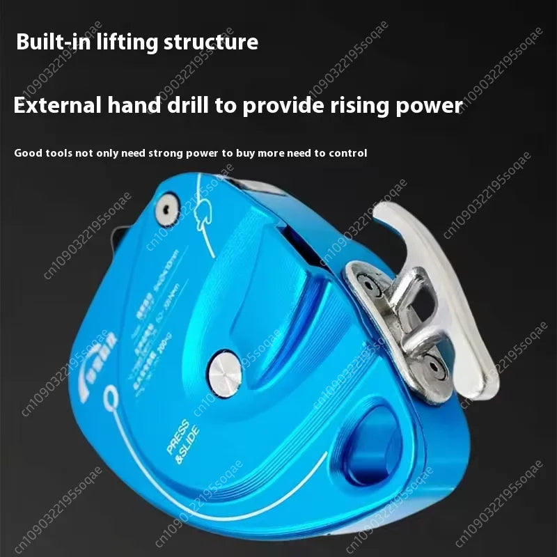Electric Lifter Climbing Device 200kg/440.92lb Capacity Aerial Rope Ascender for Rock/Wall Climbing&Fall Protection Safety Gear