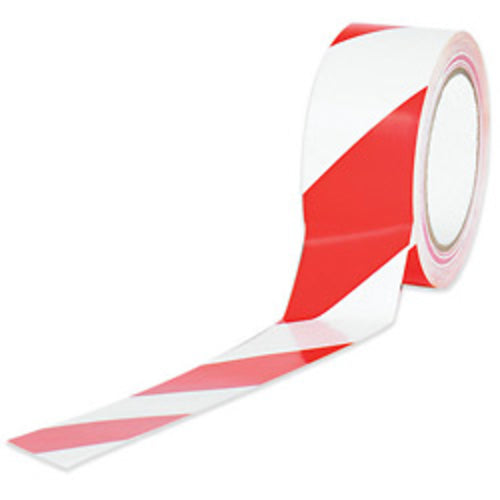 Box Partners T9336RW 3 in. x 36 yds. Red-White Striped Vinyl Safety Ta