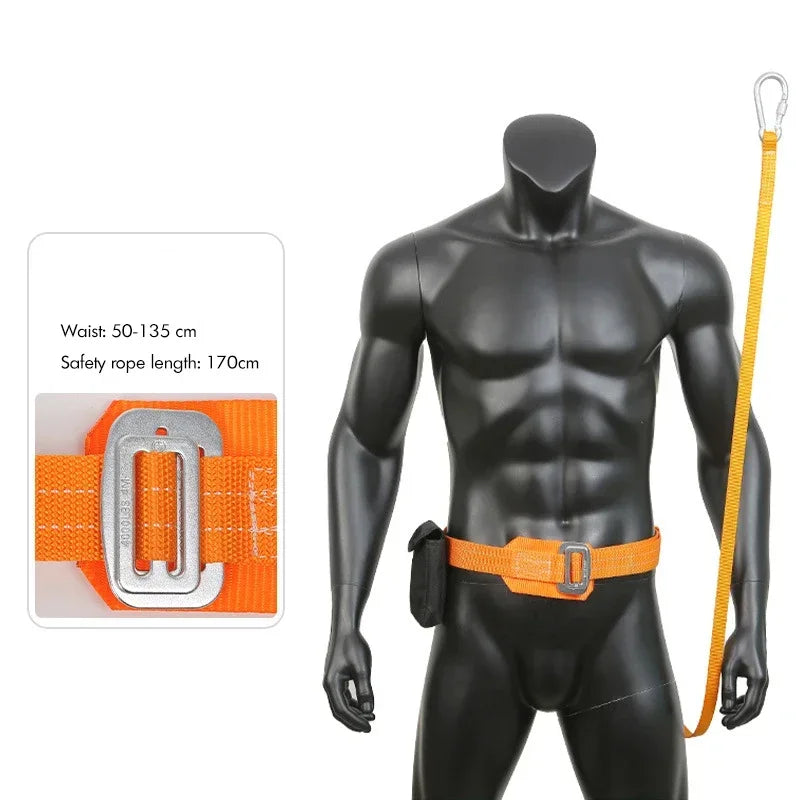 Safety Belt with Lanyard, Tree Climbing Harness Protective Gear, Adjustable Climbing Protection Belt for Body Positioning