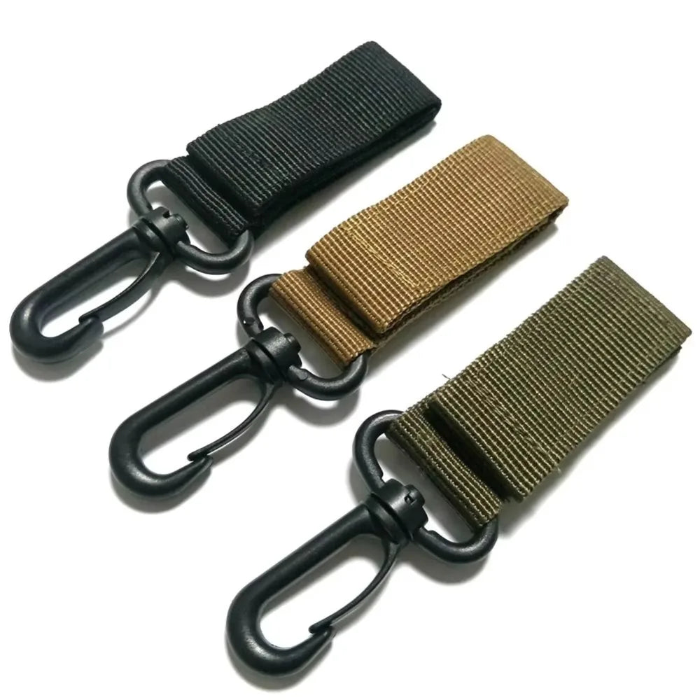 Climbing Carabiner with Nylon Webbing Sling, Safety Locking Hook for Tactical Backpacks Outdoor Gear Hanging, Keychain Accessory
